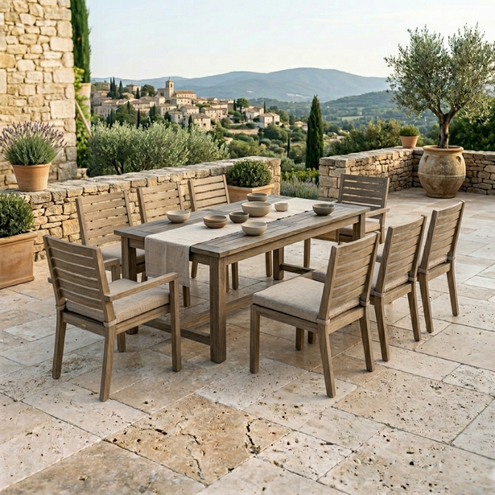Terrasse en travertin