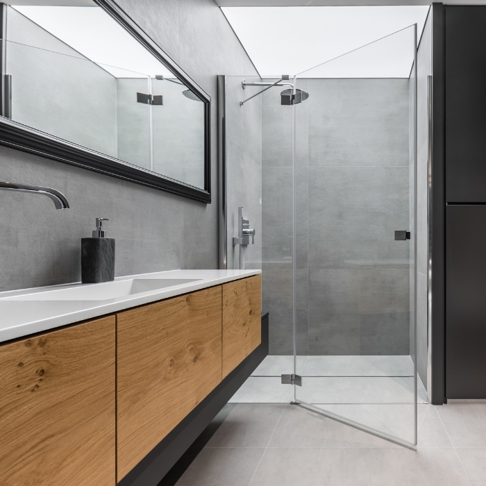 Salle de bain carrelée