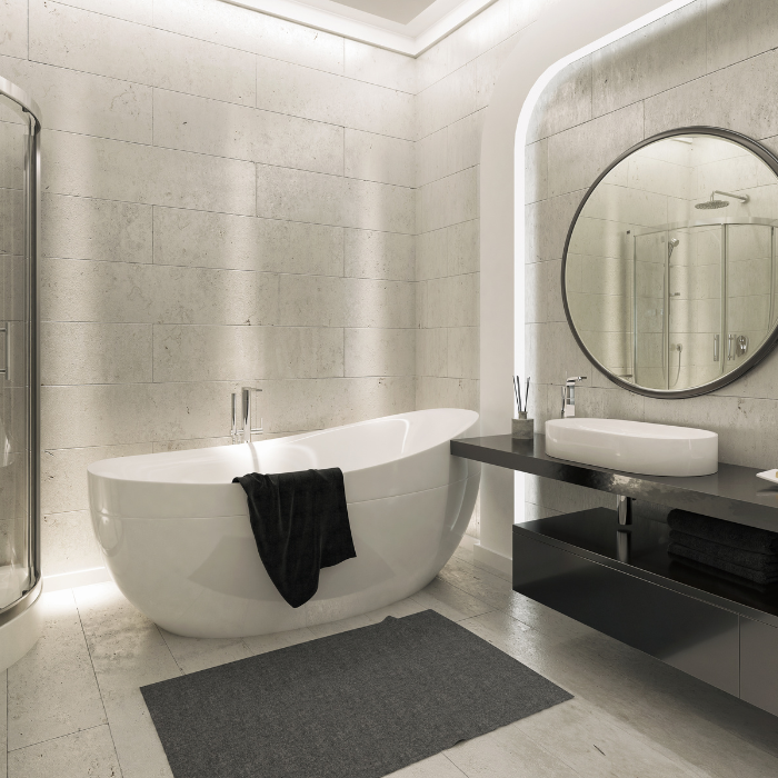Salle de bain carrelée